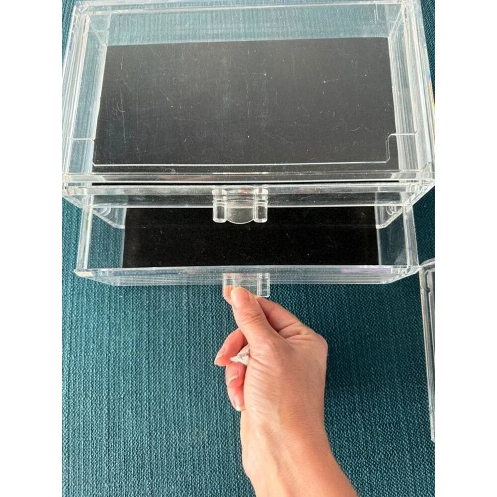 2 Pc Stacking Makeup Drawer Organizers Clear Acrylic